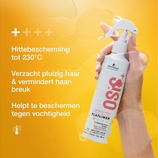 Schwarzkopf OSiS+ Flatliner Heat Protection Spray – In Sfeerbeeld 2 - Vakkappers