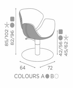 Salon Ambience Kappersstoel OLIMPIA - Afmetingen Vakkappers