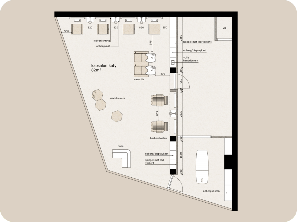 Plattegrond Kapsalon Katy - Hero Vakkappers