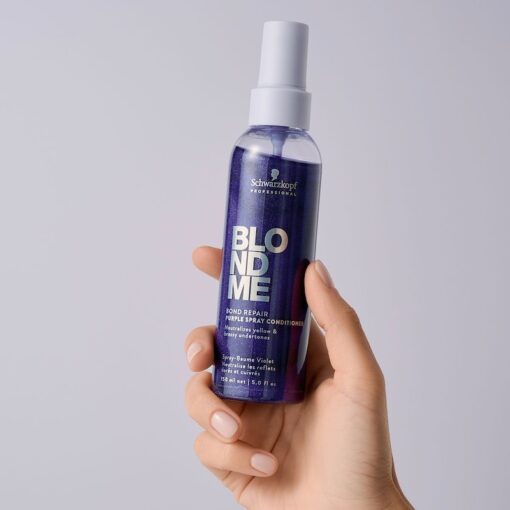 Schwarzkopf Blond Me Bond Repair Purple Spray Conditioner - In Sfeerbeeld - Vakkappers