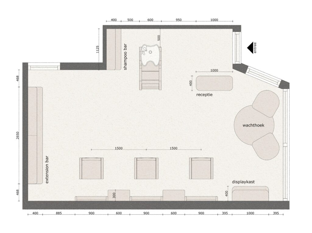 Plattegrond - Dreamhair Studio - Vakkappers