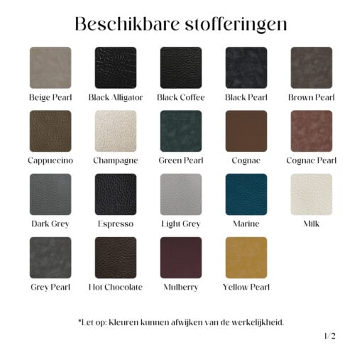 Beschikbare stofferingen 1 - Salon Ambience - Vakkappers