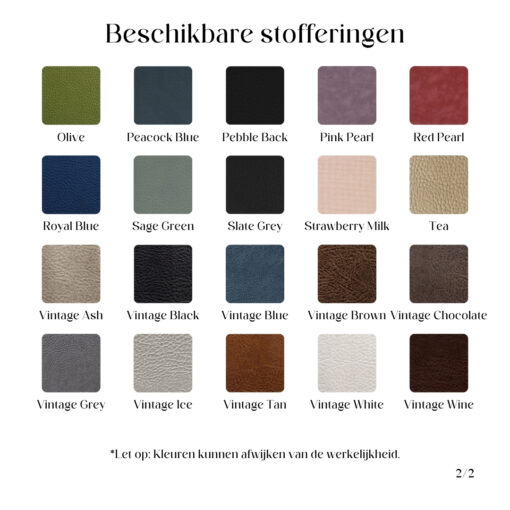 Beschikbare stofferingen 2 - Salon Ambience - Vakkappers