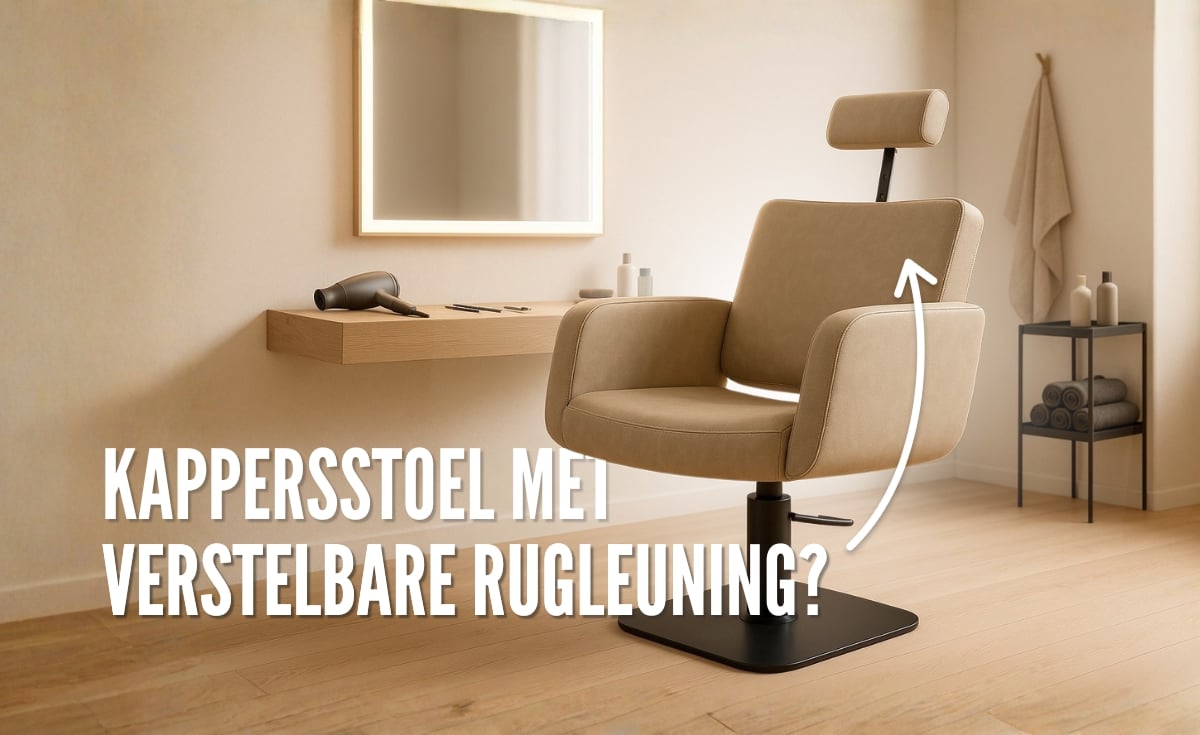 kappersstoel met verstelbare rugleuning voor Kurllenkappers - Hero Vakkappers