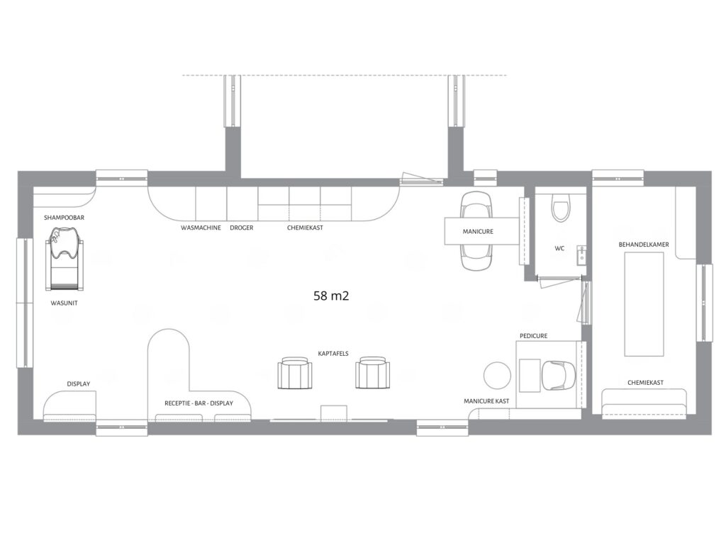 Plattegrond - Salon Bellevue - Vakkappers
