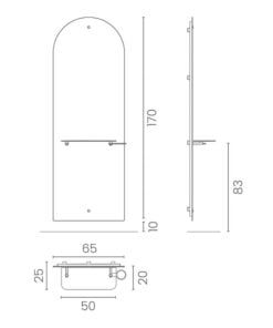 Luca Rossini Kaptafel Monaco - Afmetingen Vakkappers