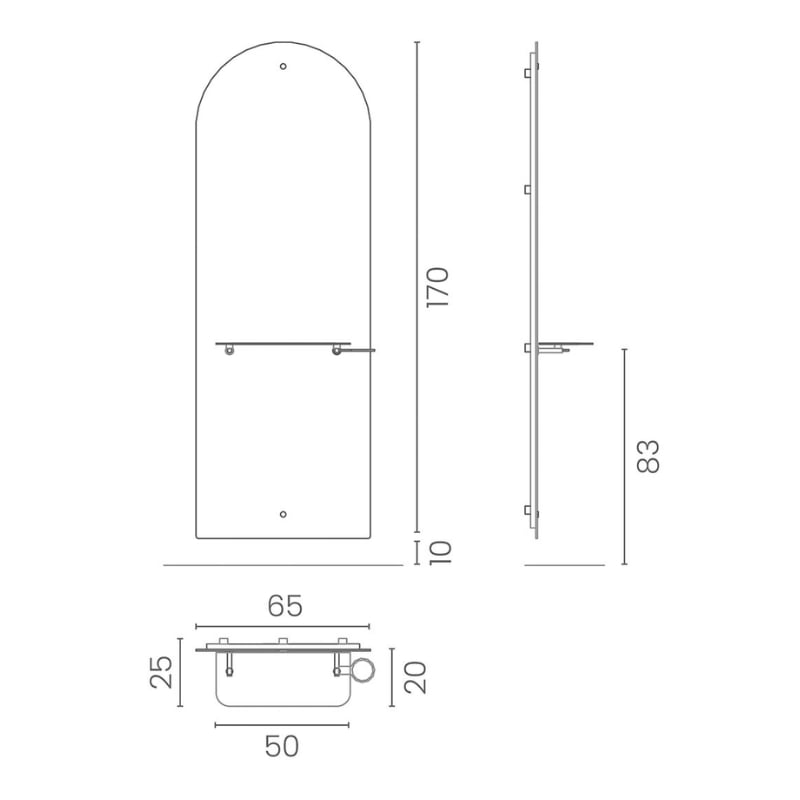 Luca Rossini Kaptafel Monaco - Afmetingen Vakkappers