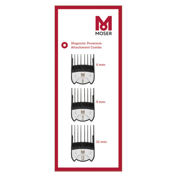 Moser Magnetic Premium Opzetkammenset 3 stuks – 6 tot 12mm